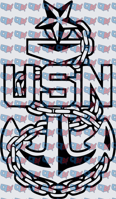 USN Anchor Chain Star Military Insignia (DTF)