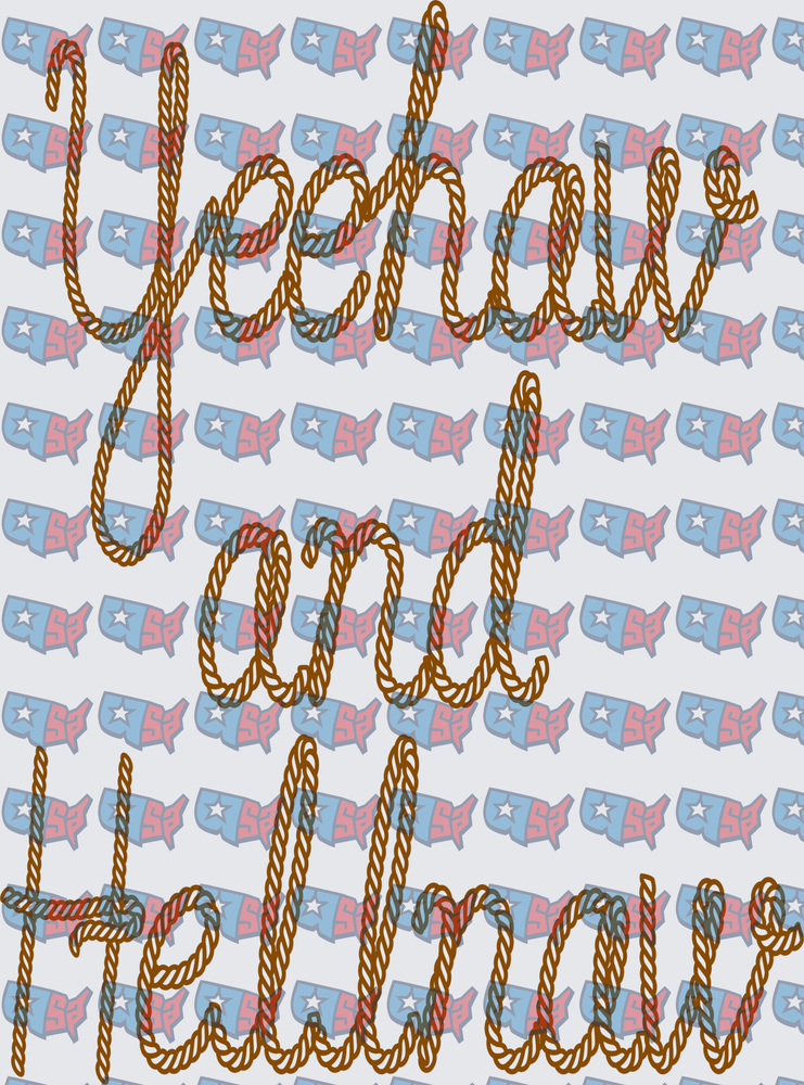 Yeehaw and Hellnar Rope Script Patriotic Pattern (DTF)