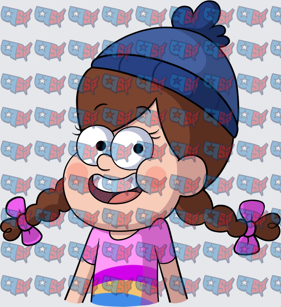 Cheerful Girl Blue Beanie Braids Pink Bows (DTF)