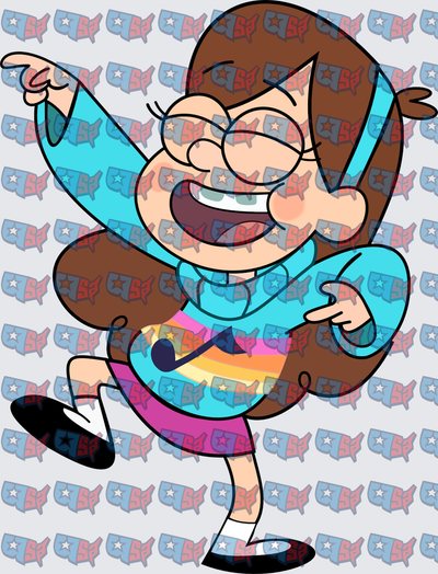 Excited Cartoon Girl Dancing Rainbow Sweater (DTF)