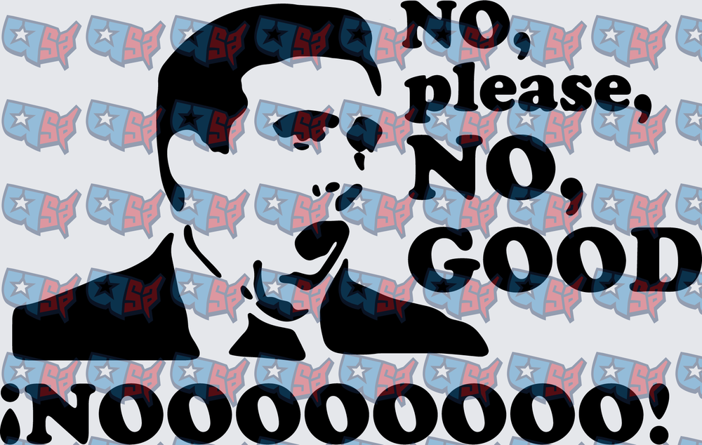 No Please No Good Noooo Dramatic Man Silhouette (DTF)