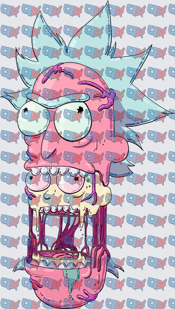 Trippy Melting Mad Scientist Face Psychedelic Art (DTF)