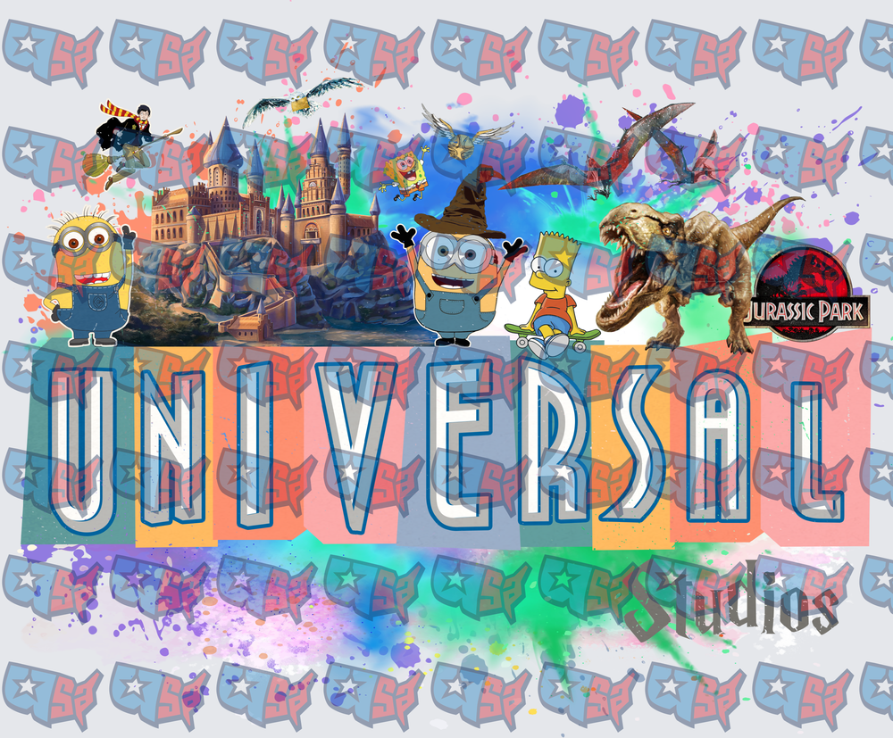 Universal Studios Theme Park Characters Collage (DTF)