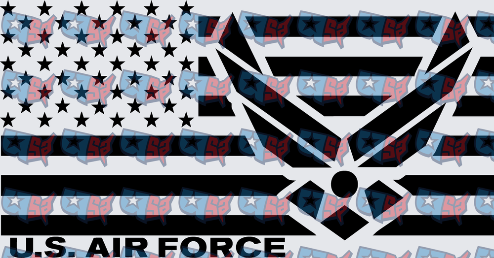 U.S. Air Force American Flag Wings Logo (DTF)