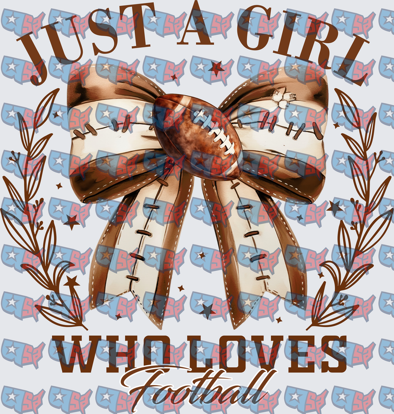 Just A Girl Who Loves Football Bow Design (DTF)