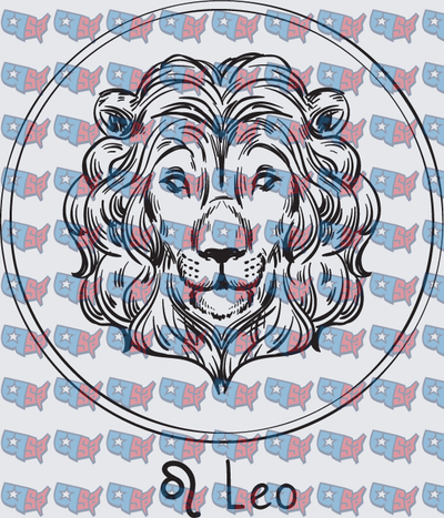 Leo Zodiac Lion Head Circle Sign (DTF)