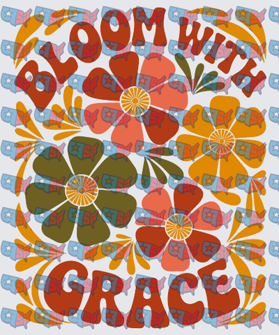 Bloom With Grace Retro Floral Typography (DTF)