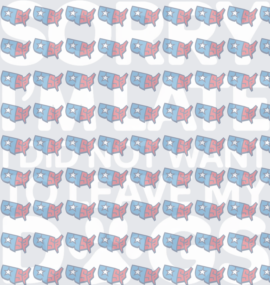 Sorry I'm Late I Did Not Want To Leave My Dogs USA Map Pattern (DTF)