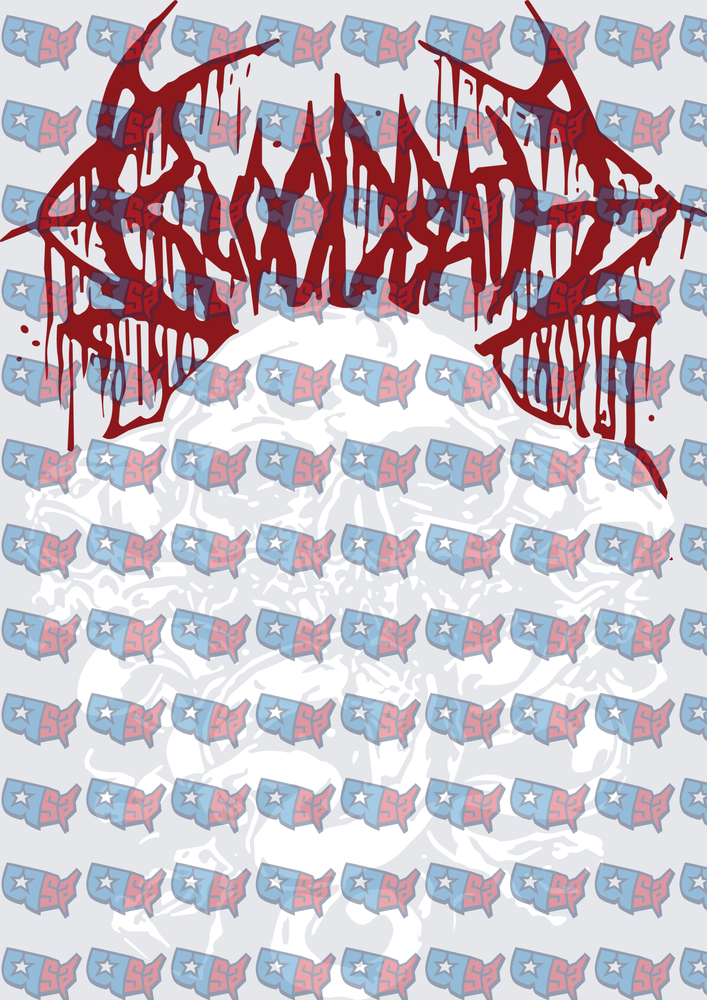 Dripping Death Metal Logo Skull Graphic (DTF)