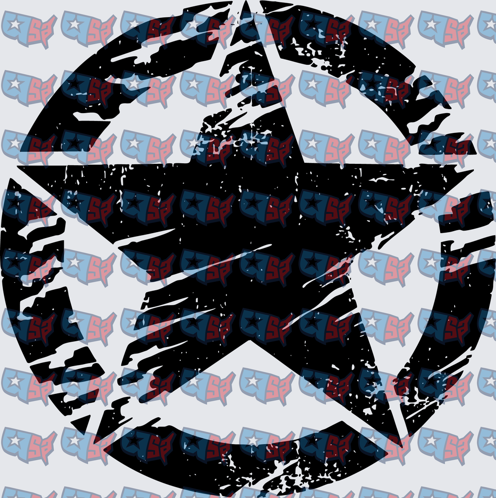 Distressed Military Star Circle Grunge Design (DTF)