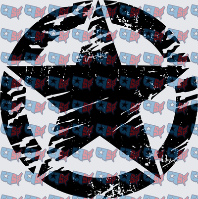 Distressed Military Star Circle Grunge Design (DTF)