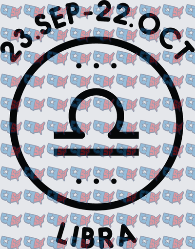 Libra Zodiac Sign Circle September October Dates (DTF)
