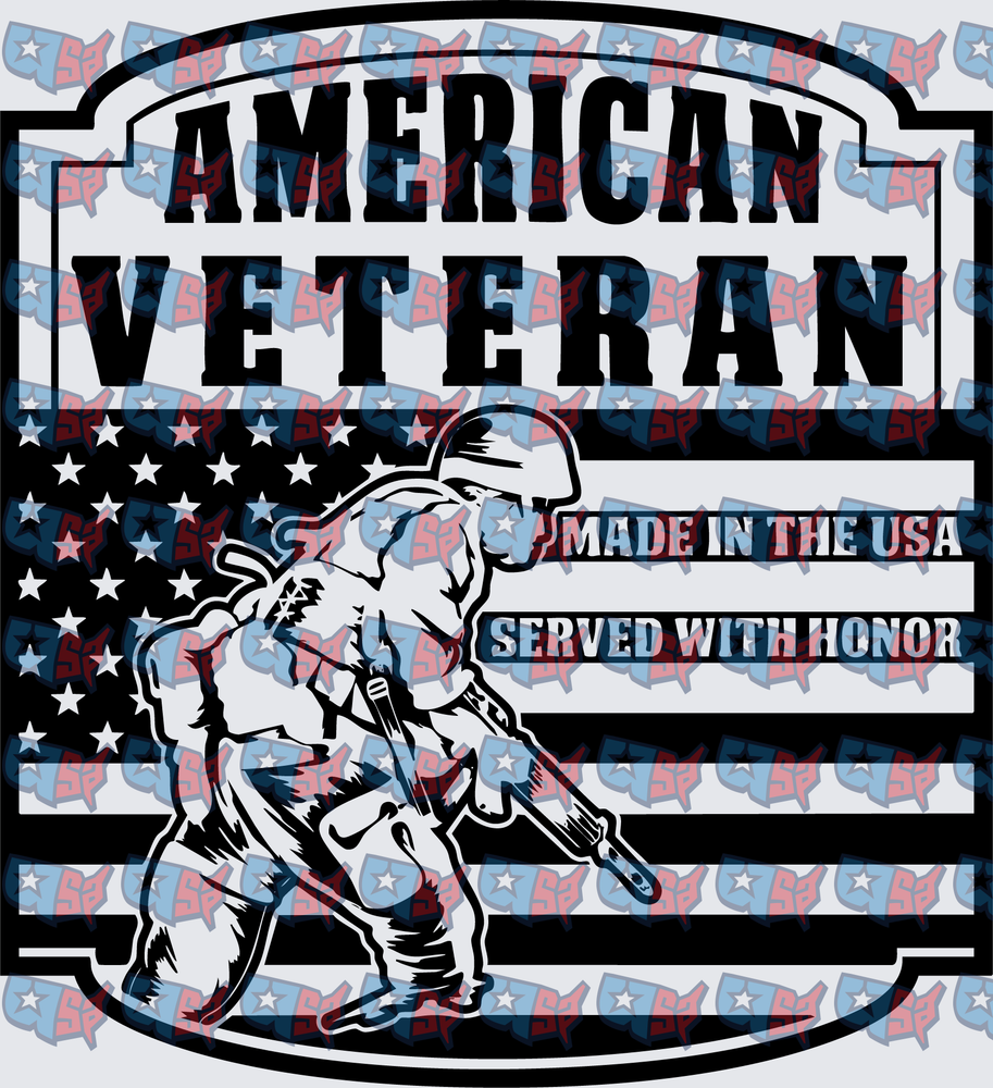 American Veteran Made In The USA Served With Honor (DTF)