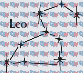 Leo Constellation Patriotic USA Map Pattern (DTF)