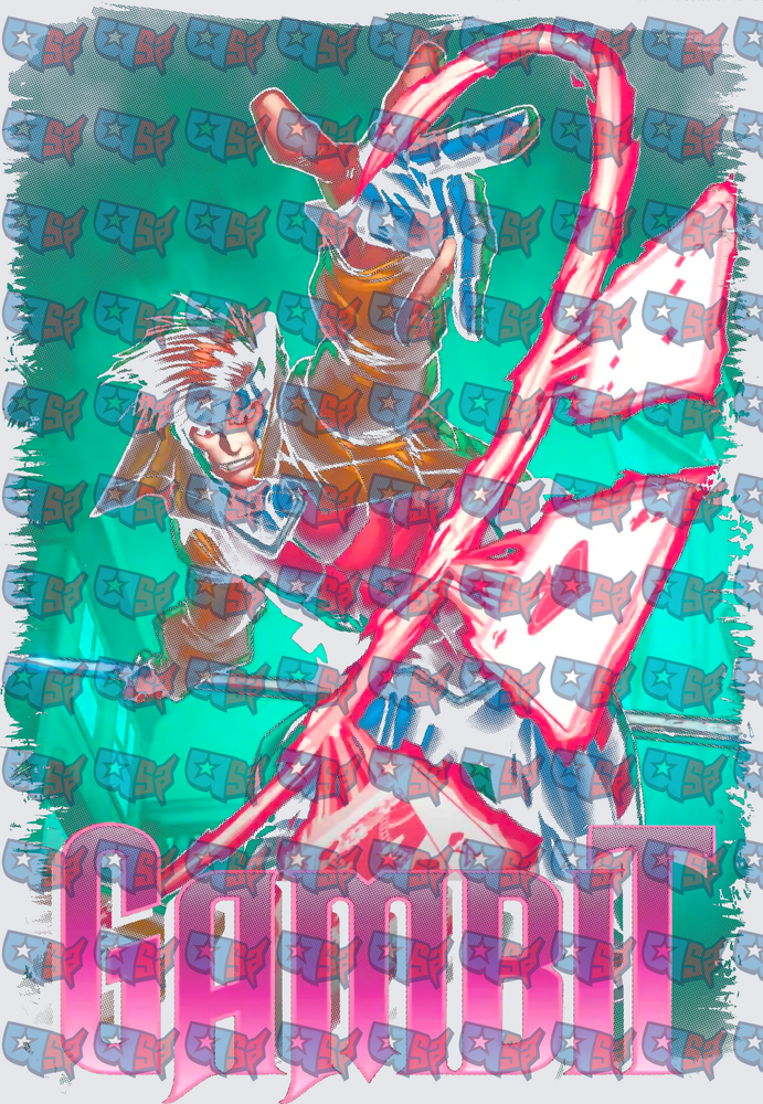 Gambit X-Men Retro Comic Style Action Pose (DTF)