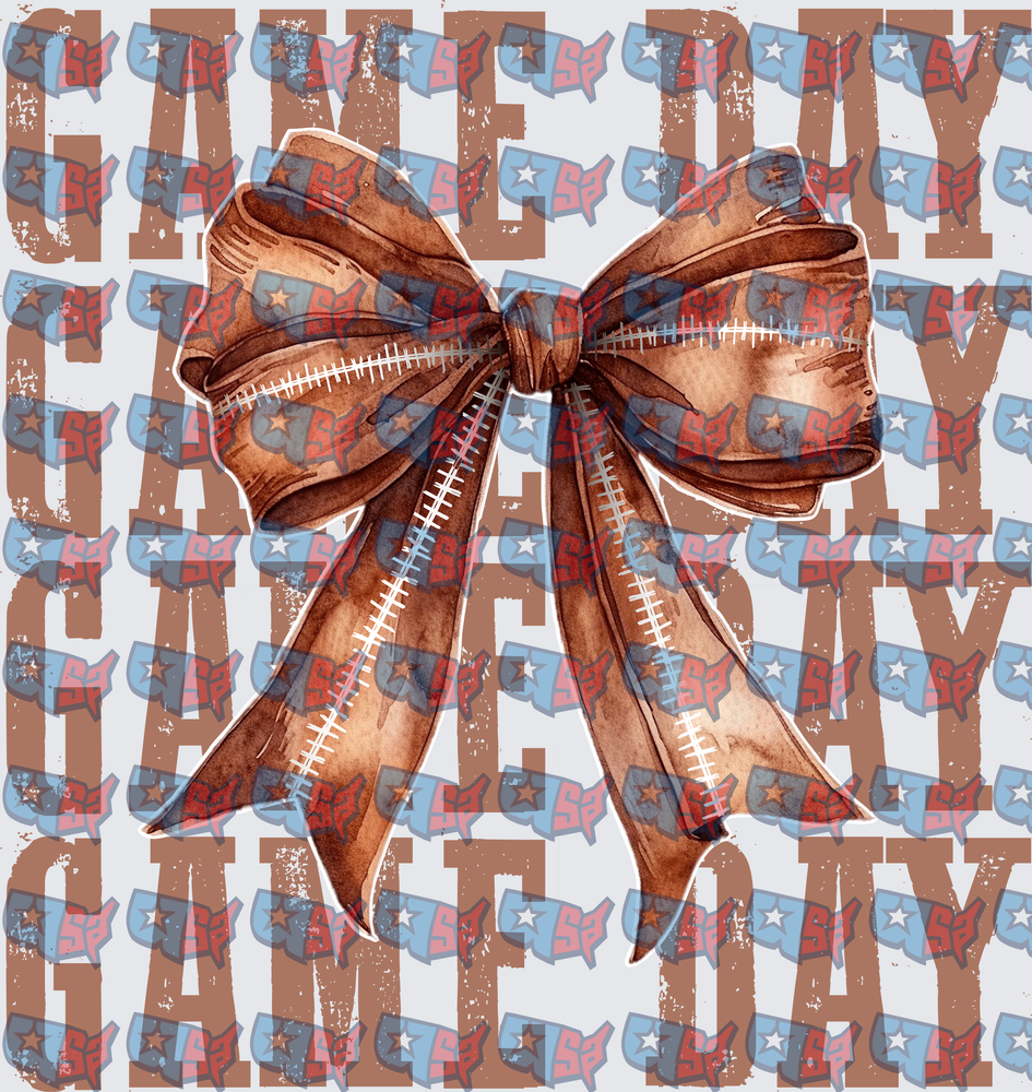 Game Day Football Laces Bow Repeat (DTF)