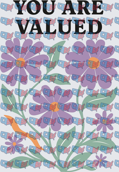 You Are Valued Purple Floral Bouquet Design (DTF)