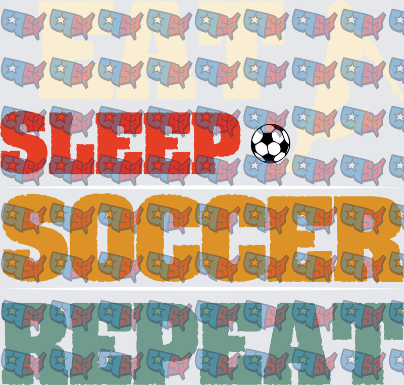 Eat Sleep Soccer Repeat Bold Text Design (DTF)