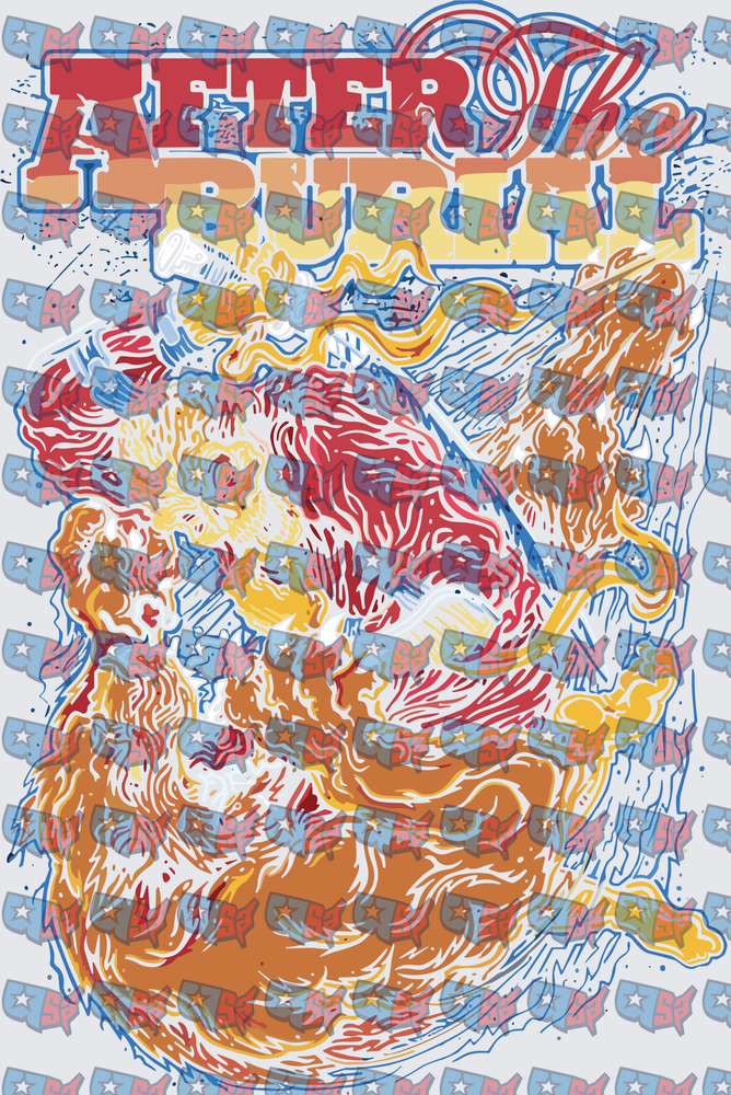 After The Burn Patriotic Flame Portrait Art (DTF)