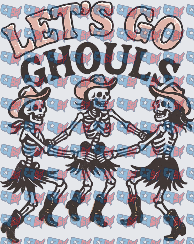 Let's Go Ghouls Dancing Cowgirl Skeletons (DTF)