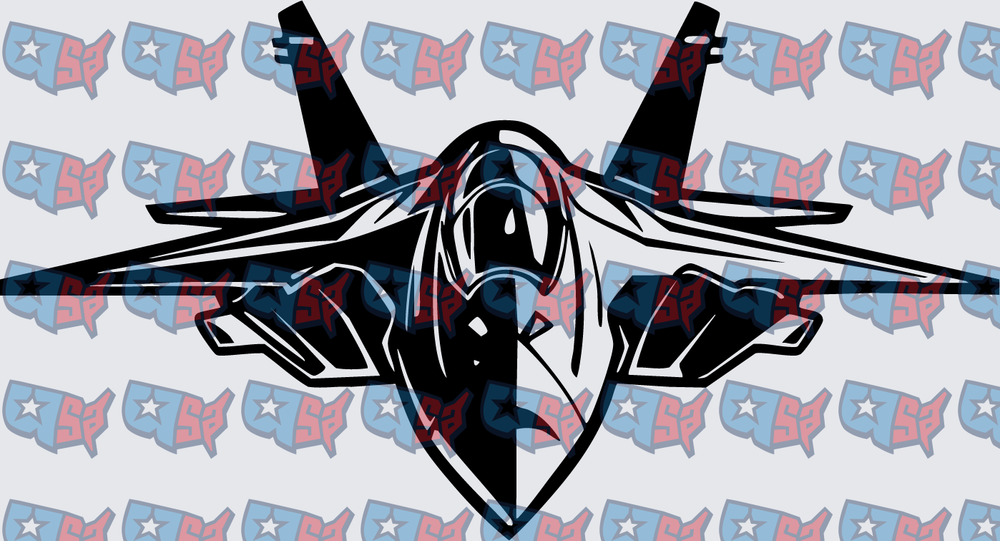 Military Fighter Jet Front View Bold Graphic (DTF)