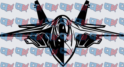 Military Fighter Jet Front View Bold Graphic (DTF)