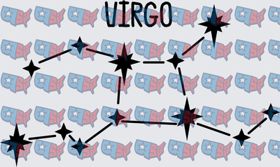 Virgo Zodiac Constellation Star Map (DTF)