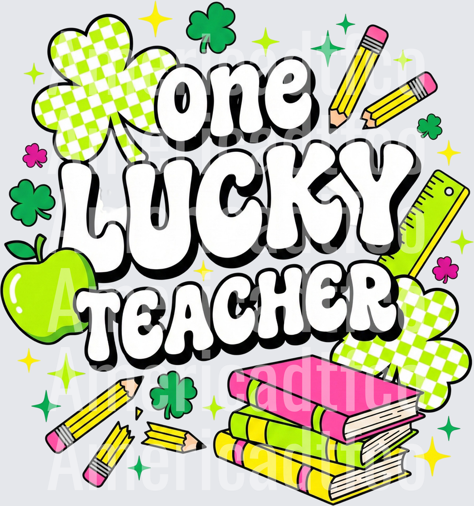 One Lucky Teacher St. Patrick's Day School Supply (DTF)