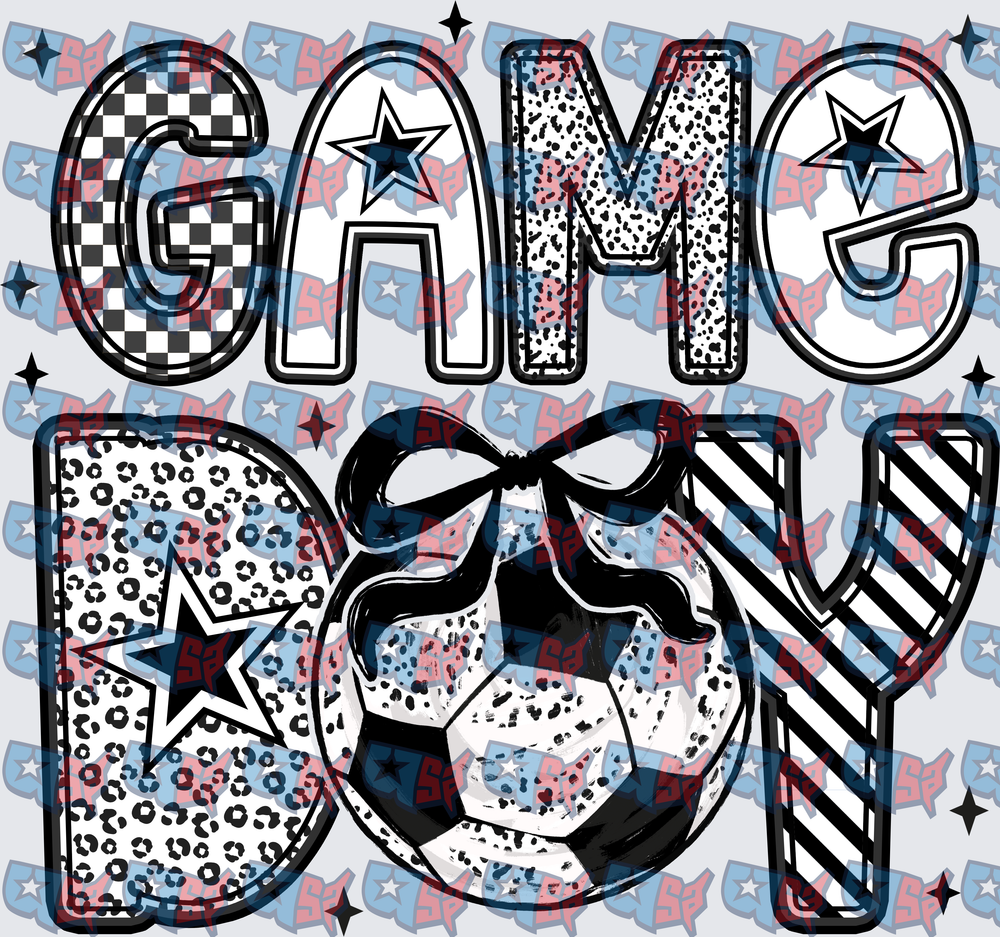 Game Boy Soccer Ball Mixed Pattern Letters (DTF)