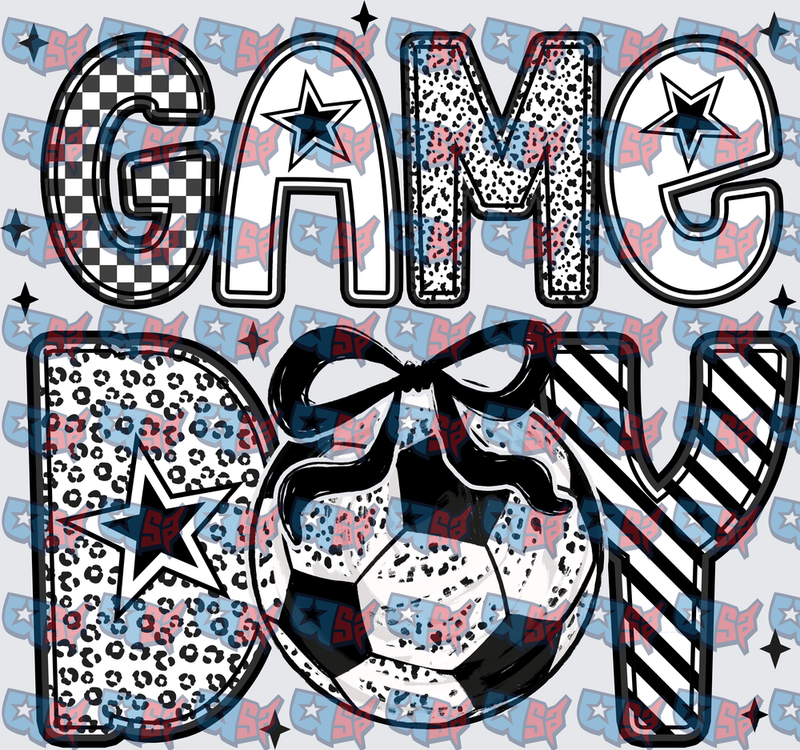 Game Boy Soccer Ball Mixed Pattern Letters (DTF)
