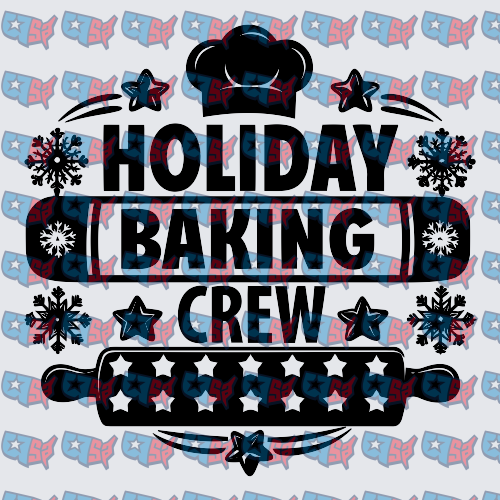 Holiday Baking Crew Chef Hat Snowflake Design (DTF)