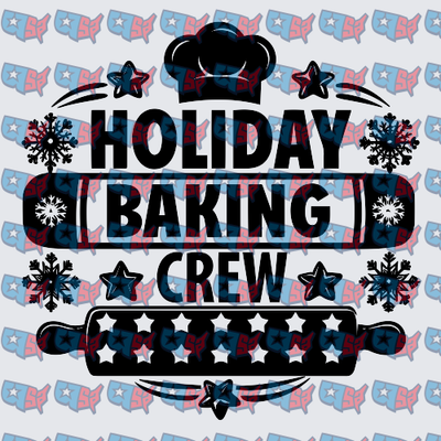 Holiday Baking Crew Chef Hat Snowflake Design (DTF)
