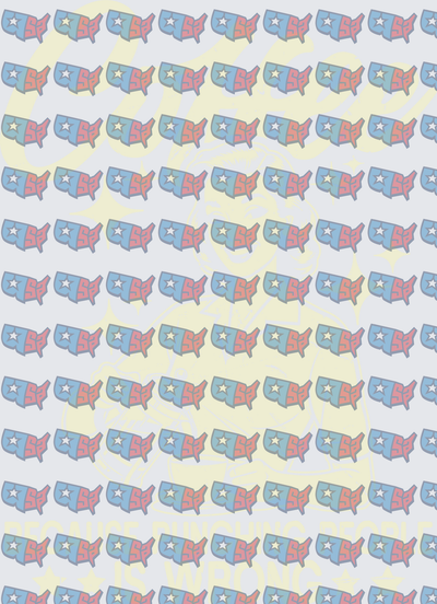 Retro USA Map Pattern Pink Blue Repeat (DTF)