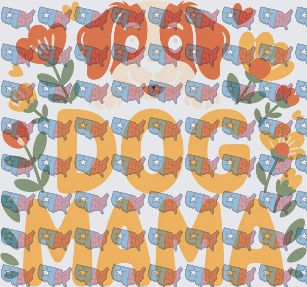 Dog Mama Floral Retro Pup Design (DTF)