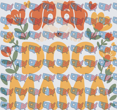 Dog Mama Floral Retro Pup Design (DTF)