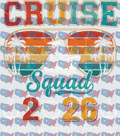Cruise Squad 2026 Retro Sunglasses Tropical (DTF)