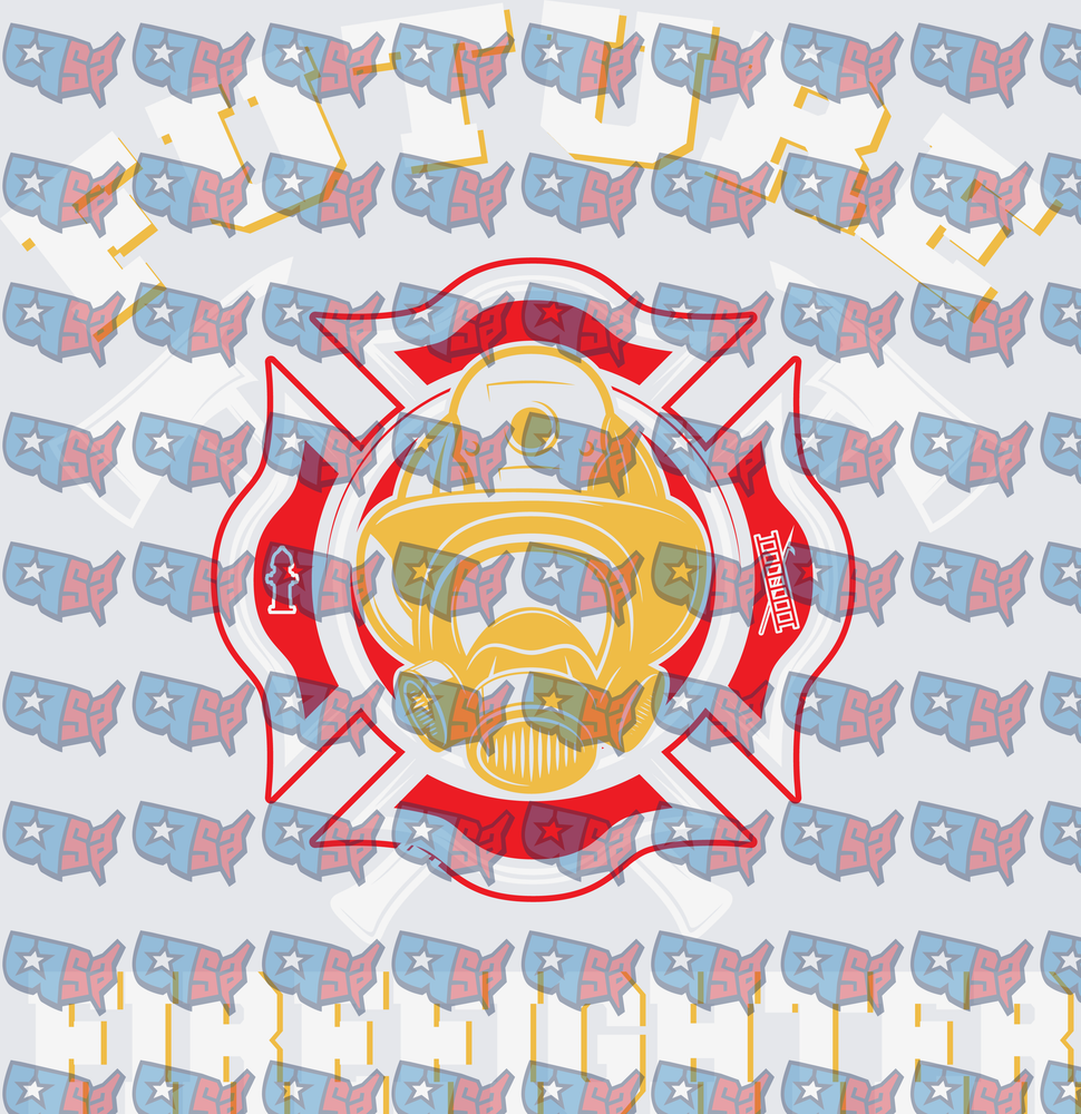 Firefighter Maltese Cross Helmet Respirator Badge (DTF)