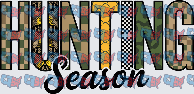 Hunting Season Mixed Pattern Bold Lettering (DTF)