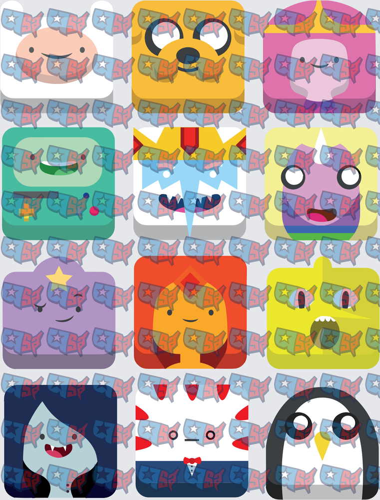 Adventure Time Character Icons Grid Set (DTF)
