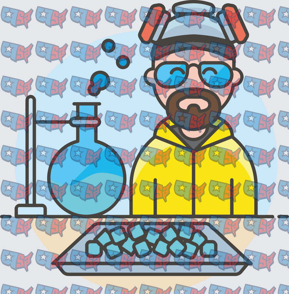 Bearded Chemist Blue Flask Crystal Tray (DTF)