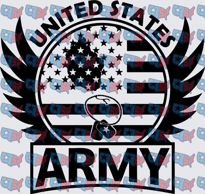 United States Army Eagle Flag Wings Circle Badge (DTF)