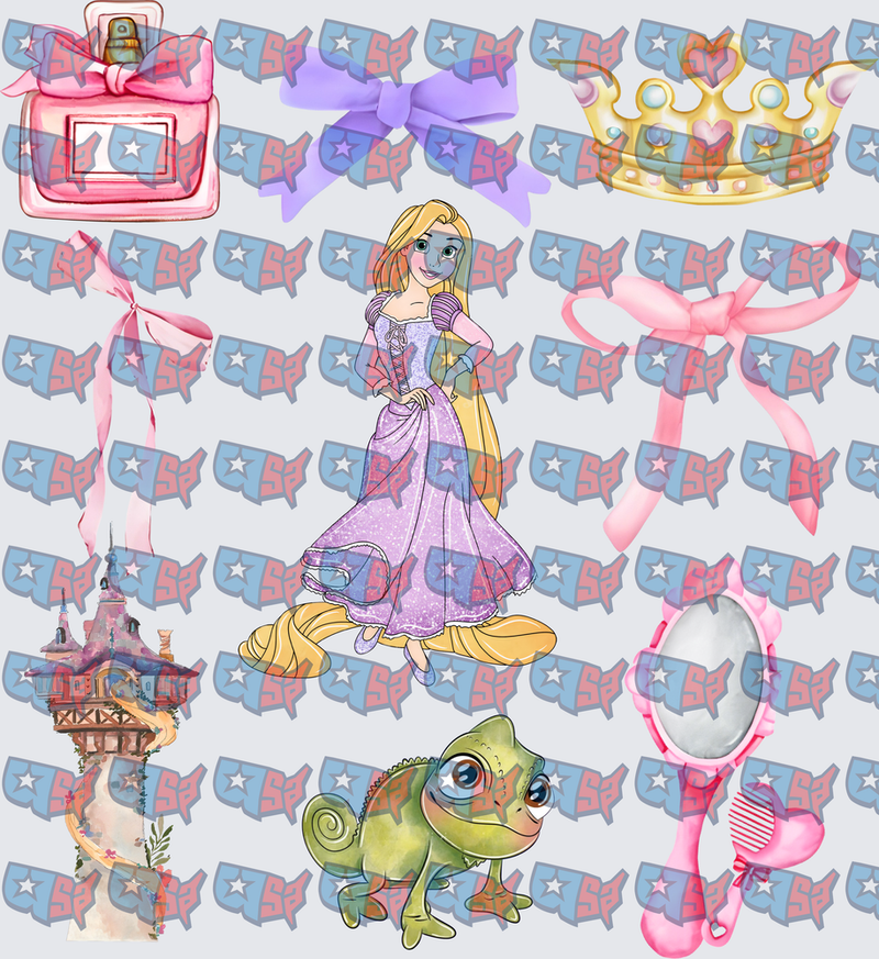 Tangled Princess Elements Clipart Sheet (DTF)