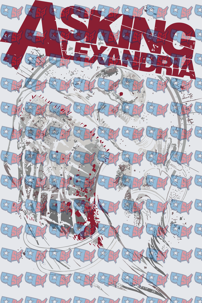 Asking Alexandria Band Logo Skull Splatter Graphic (DTF)