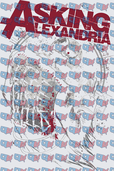 Asking Alexandria Band Logo Skull Splatter Graphic (DTF)