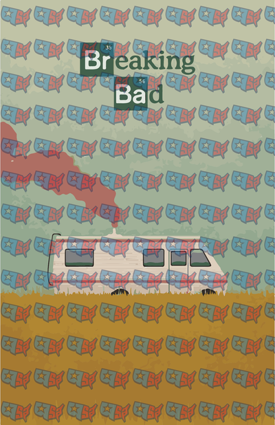 Breaking Bad RV Smoking Desert Retro Pattern (DTF)