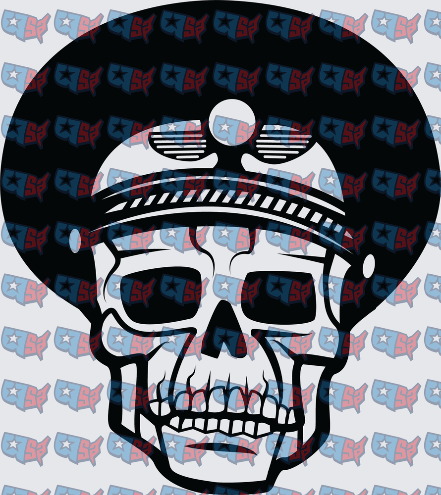 Skull With Afro And Shutter Shades (DTF)