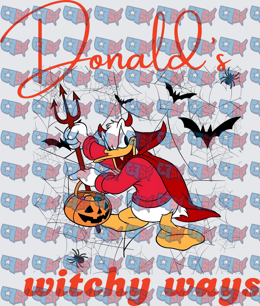 Donald's Witchy Ways Devil Duck Halloween (DTF)