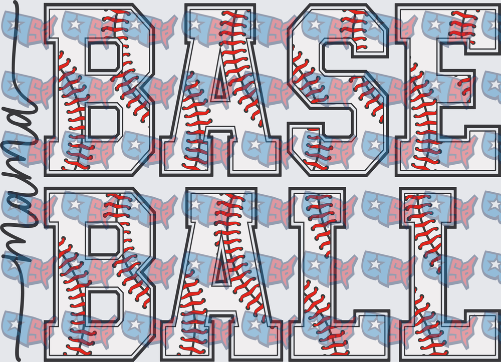 Mama Baseball Lace-Fill Bold Block Letters (DTF)