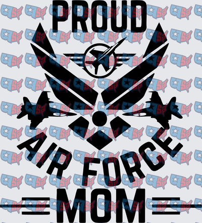 Proud Air Force Mom Wings Jet Emblem (DTF)
