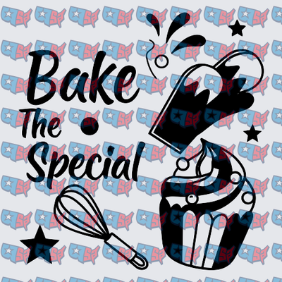 Bake The Special Cupcake Whisk Kitchen Design (DTF)